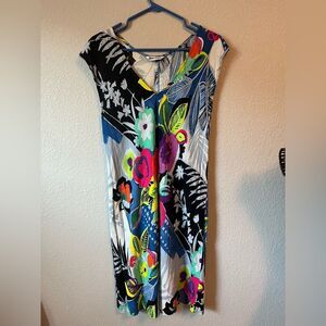 Jams world Floral Multicolo Dress L flowy boho beachy tropical Lov Hawaii